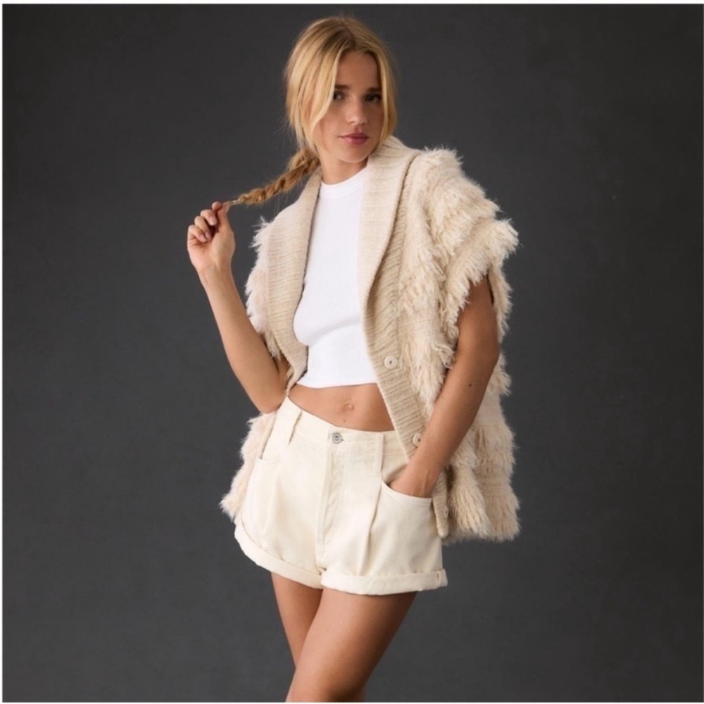 Anthropologie Cream Wool Blend Sweater